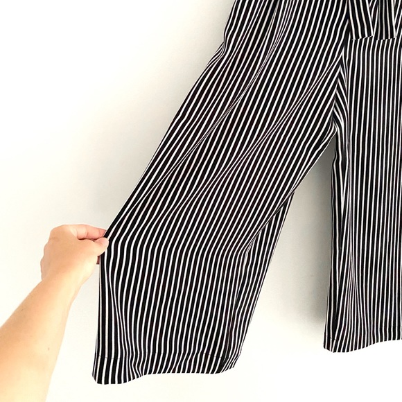 NWT MAISON JULES Striped Wide-leg Tie-front Pull On Capris Pants - Picture 2 of 3